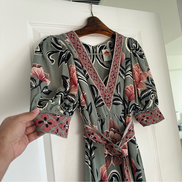 Farm Rio Arabesque Floral Green Maxi Dress - Picture 3 of 9